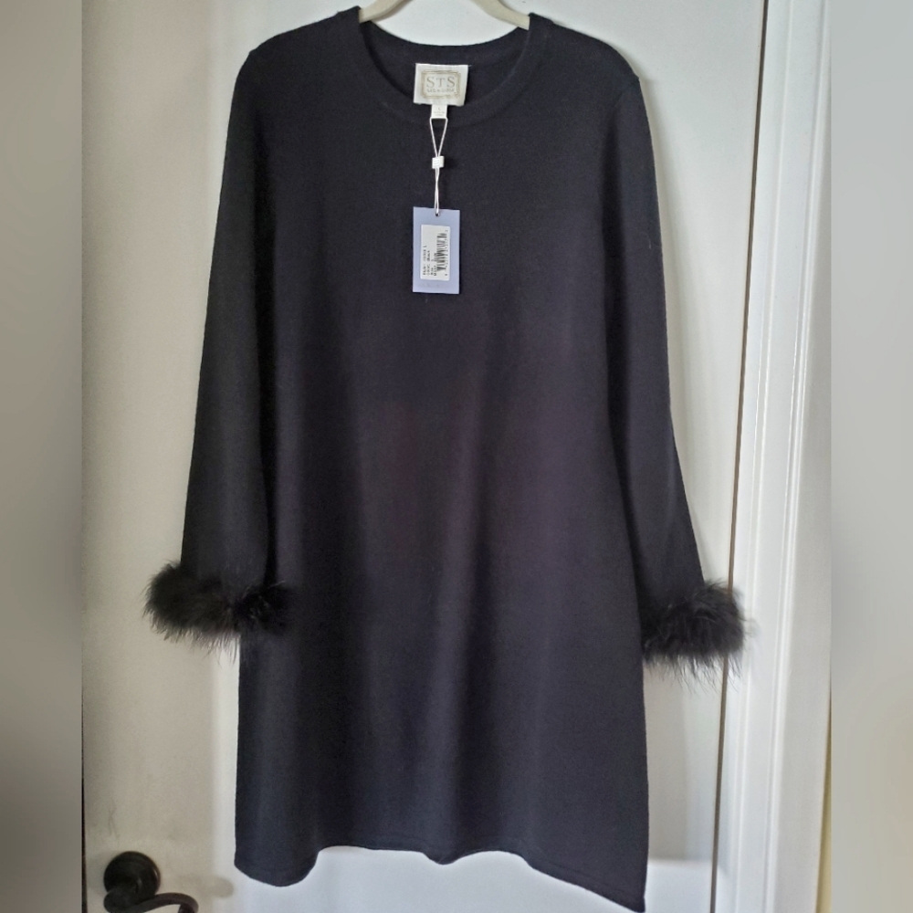 Black, Feather cuff, Sail to Sable size L NWT